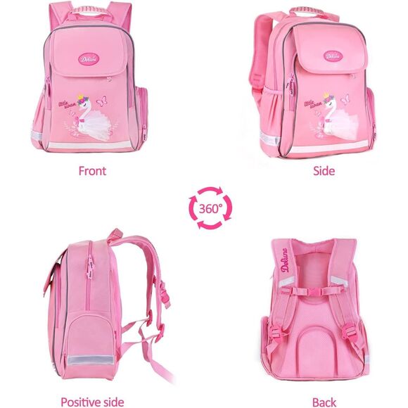 SALE!!! NIB -Kids BACPACK orthopedic European Delune Pink Swan - Picture 6 of 10